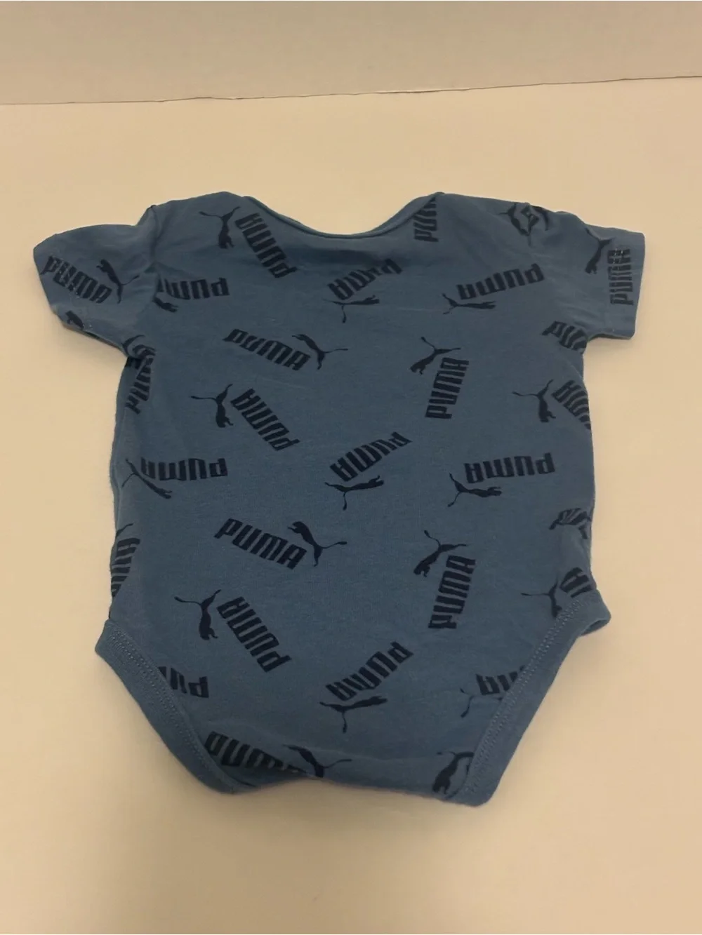 Puma Blue and White Striped & Solid Baby One-Piece Bodysuits - 2 Pack
